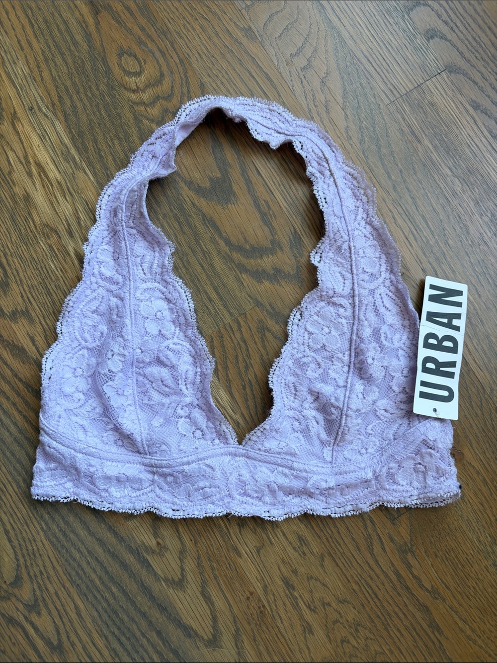 Urban Outfitters Lilac Lace Halter Bralette